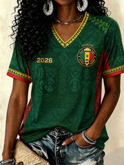 Damen-V-Neck T-Shirts Fußball Senegal 2026