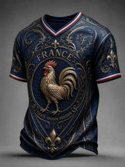 Men's France Football V-neck T-shirt