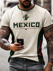 Herren T-Shirt mit Mexiko-Druck und kurzen Ärmeln