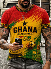 Herren-T-Shirt im Ghana-Fußball-Stil 2026