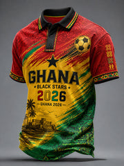 Herren Polo-Shirt im Ghana-Fußball-Stil 2026