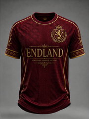 Herren T-Shirt mit England-Aufdruck, kurzärmelig, für Fußballliebhaber