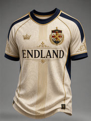 Herren T-Shirt mit England-Aufdruck, kurzärmelig, für Fußballliebhaber