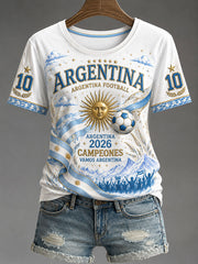 Damen T-Shirt im Stil der argentinischen Fußballnationalmannschaft 2026