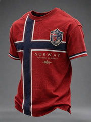 Herren T-Shirt mit Norge-Fußballprint