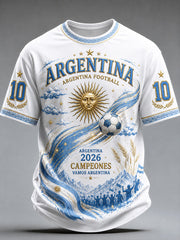 Herren T-Shirt im argentinischen Fußball-Stil 2026