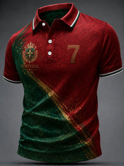 Herren Portugiesischer Fußball Print Freizeit-Oberteil