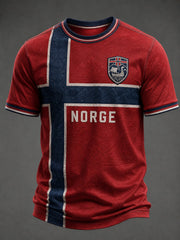 Herren T-Shirt mit Norge Fußball-Aufdruck