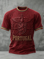 Herren T-Shirt mit Portugal Fußball-Print