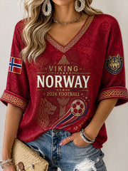 Women's 2026 Norway Football Style T-shirt