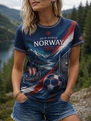 Women's Heia Norge Football Fan Graphic T-shirt