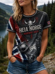 Women's Heia Norge Football Fan Graphic T-shirt