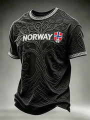 Men's Norway Football Viking Tree of Life Celtic Knot Print short sleeves t-shirt