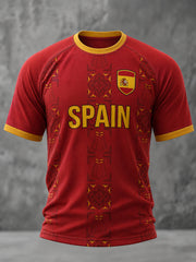 Men's Spanish Football Printed Casual short sleeves t-shirt