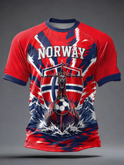 Men's Norge Football Printed Casual short sleeves t-shirt