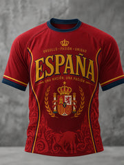 Men's Spanish Football Printed Casual short sleeves t-shirt