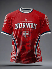 Men's Norge Football Printed Casual short sleeves t-shirt