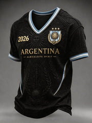 Men's Argentina Football V-neck T-shirt