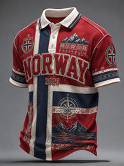 Men's Norway Football Casual Sport-Style Unisex polo shirt