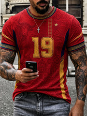 Men's Gift For Football Fans Print Casual Tee