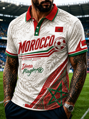 Men's Morocco Football Printed polo shirt