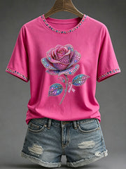 Women's Breast Cancer Awareness Print Casual T-Shirt