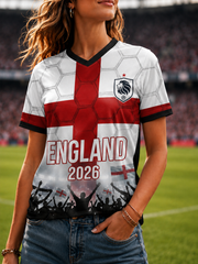 Women's UK Football Lover England Printed short-sleeved T-shirt