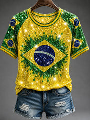 Women's round neck short sleeve T-shirt