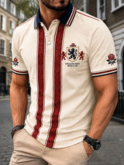 Men's England Football Lover Lions Roses Art Printed Casual Tops