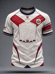 Men's England Football Lover Lions Roses Art Printed T-shirt