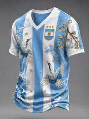 Men's Argentina Football V-neck T-shirt