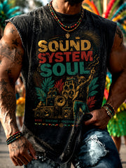 Men's Caribbean Carnival Print Casual Tank Top