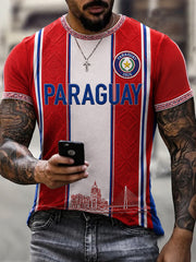 Men's Gift For Paraguay Football Fans Casual Tee