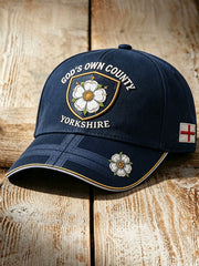 Unisex Yorkshire Day White Roses Art Printed Hat