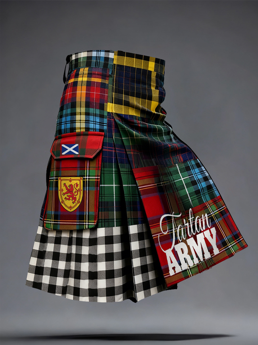 Unisex Scotland Football Lover Tartan Army Printed Kilt Skirt