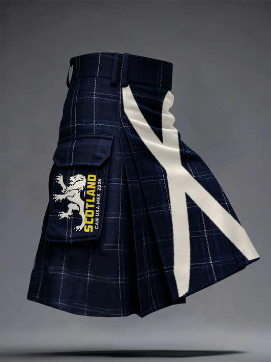Unisex Scotland Football Lover Tartan Army Printed Kilt Skirt
