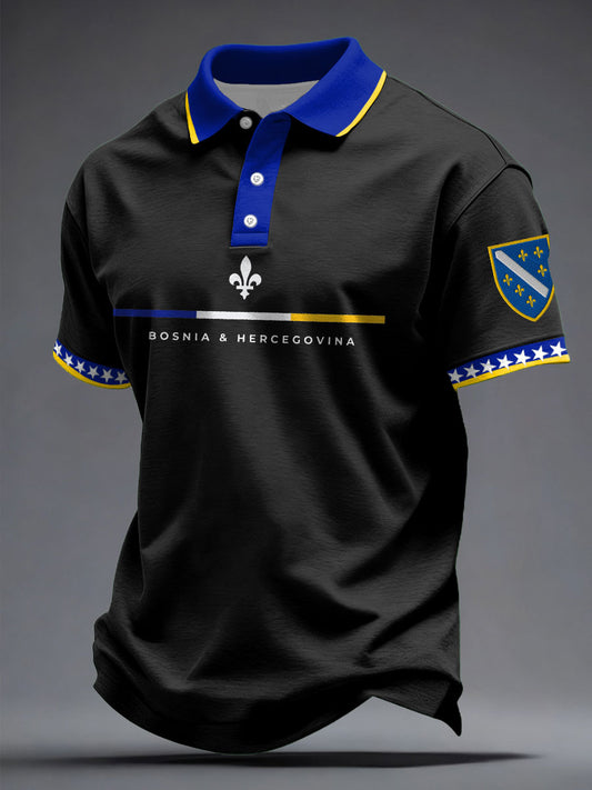 Men's Bosnia Football Lover Printed Casual Tops