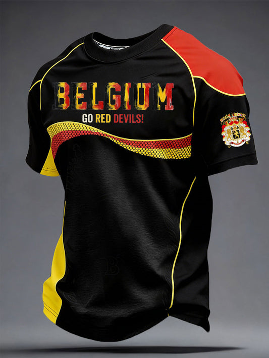 Men's Belguim Football Lover Printed T-shirt
