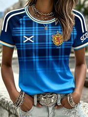 Women's UK Football Lover Scotland Printed round neck short sleeve T-shirt