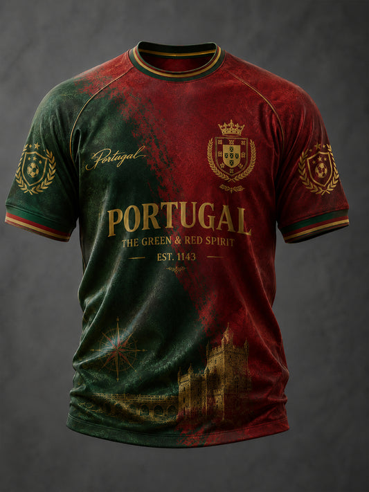 Men's Portuguese Football Printed Casual short sleeves t-shirt