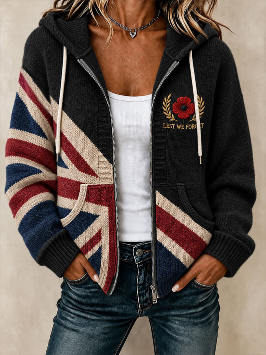 Women's Remembrance Day Woolen Cardigan Coat