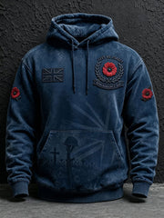 Men's Lest We Forget Printed Hoodie With Pockets