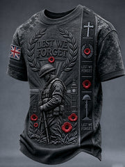 Men's Remembrance Day Lest We Forget Short Sleeves T-shirt