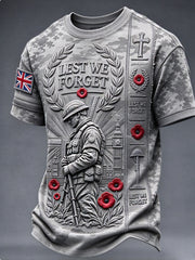 Men's Remembrance Day Lest We Forget Short Sleeves T-shirt
