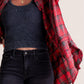 🔥LAST DAY SALE 49% OFF🔥Women's Mineral Washed Button Down Plaid Shirt