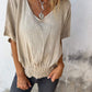 🔥LAST DAY SALE 49% OFF🔥Simple Solid Color V-Neck Half-Sleeve T-Shirt💛