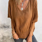 🔥LAST DAY SALE 49% OFF🔥Simple Solid Color V-Neck Half-Sleeve T-Shirt💛