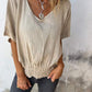 🔥LAST DAY SALE 49% OFF🔥Simple Solid Color V-Neck Half-Sleeve T-Shirt💛