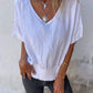 🔥LAST DAY SALE 49% OFF🔥Simple Solid Color V-Neck Half-Sleeve T-Shirt💛