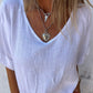 🔥LAST DAY SALE 49% OFF🔥Simple Solid Color V-Neck Half-Sleeve T-Shirt💛